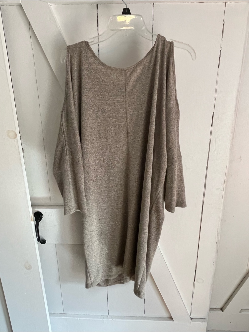 bobeau One-Shoulder Taupe Knit Dress